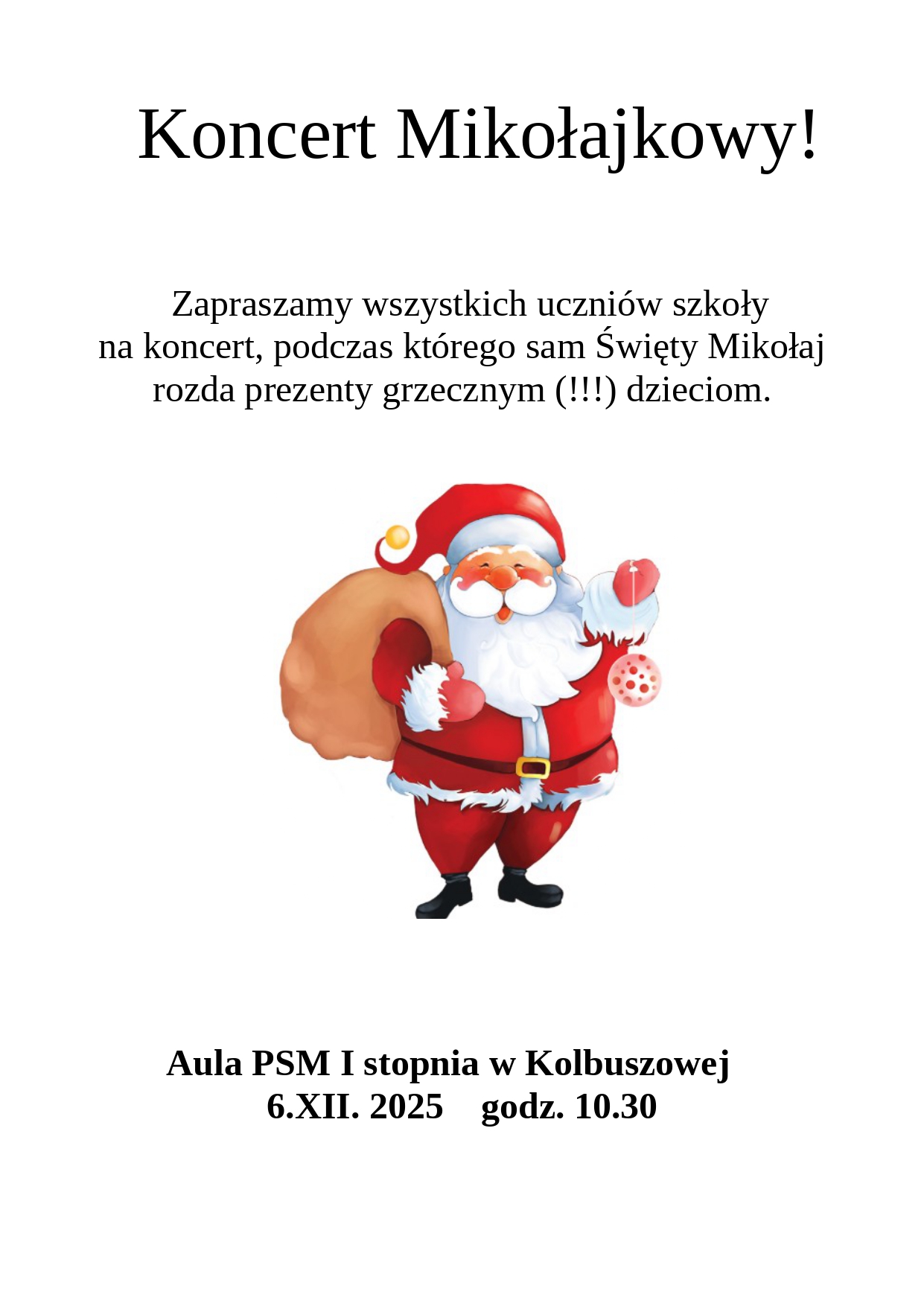 Koncert Mikołajkowy