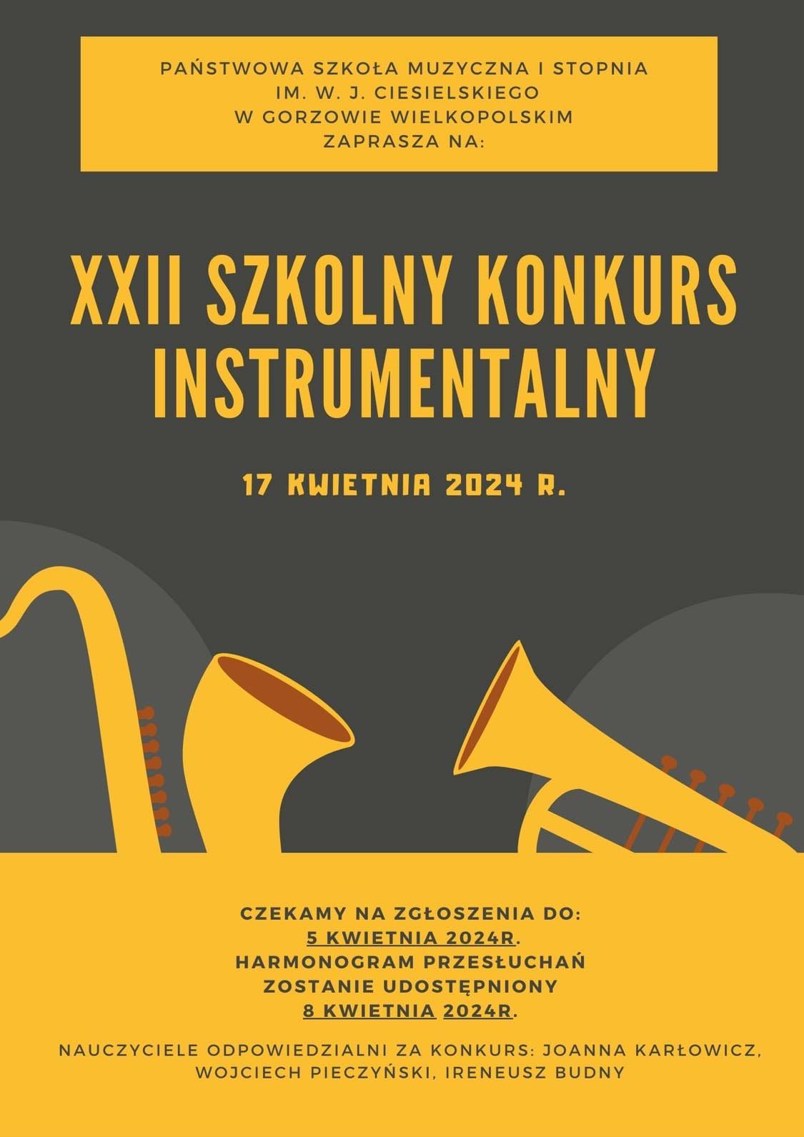 XXII SZKOLNY KONKURS INSTRUMENTALNY