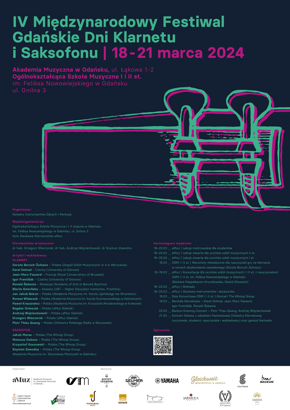 Plakat IV Międzynarodowy Festiwal Klarnetowy i Saksowonowy