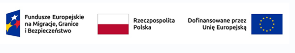 grafika flaga fundusze europejskie na migracje, granice i bezpieczeństwo, flaga rzeczpospolita polska, flaga unii europejskiej dofinansowane przez unię europejską