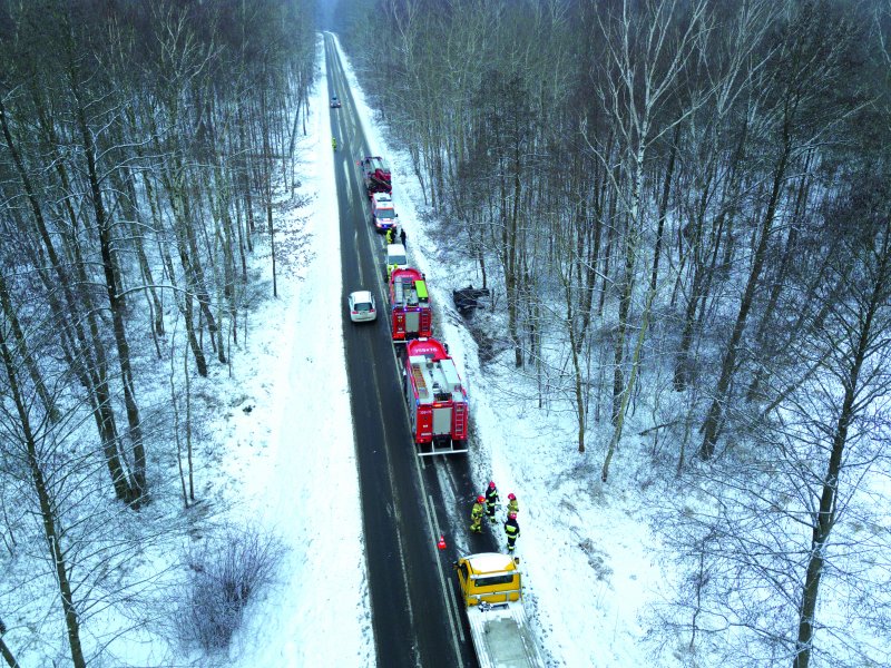 JRG podczas działań - widok z góry porą zimową