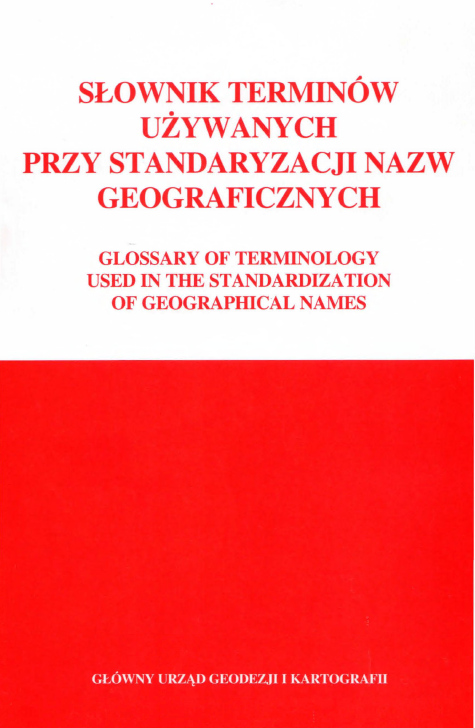 Słownik terminów używanych przy standaryzacji nazw geograficznych