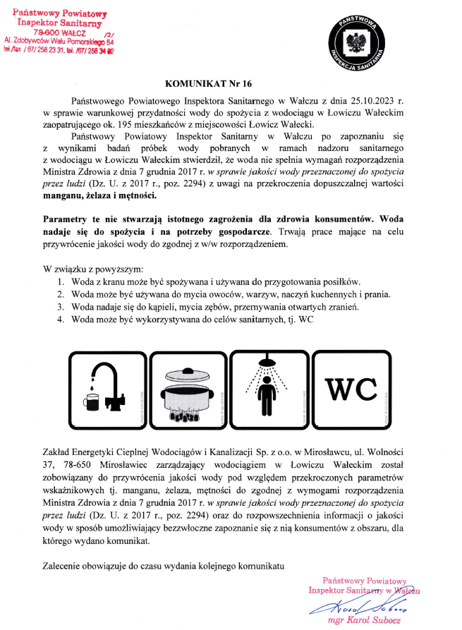 komunikat nr 16
