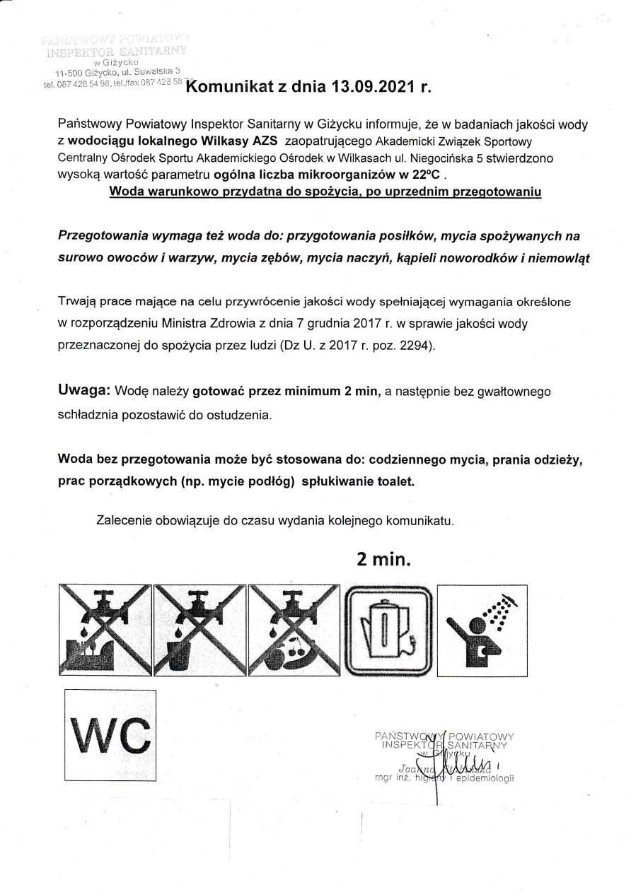 Komunikat z dnia 13.09.2021 r