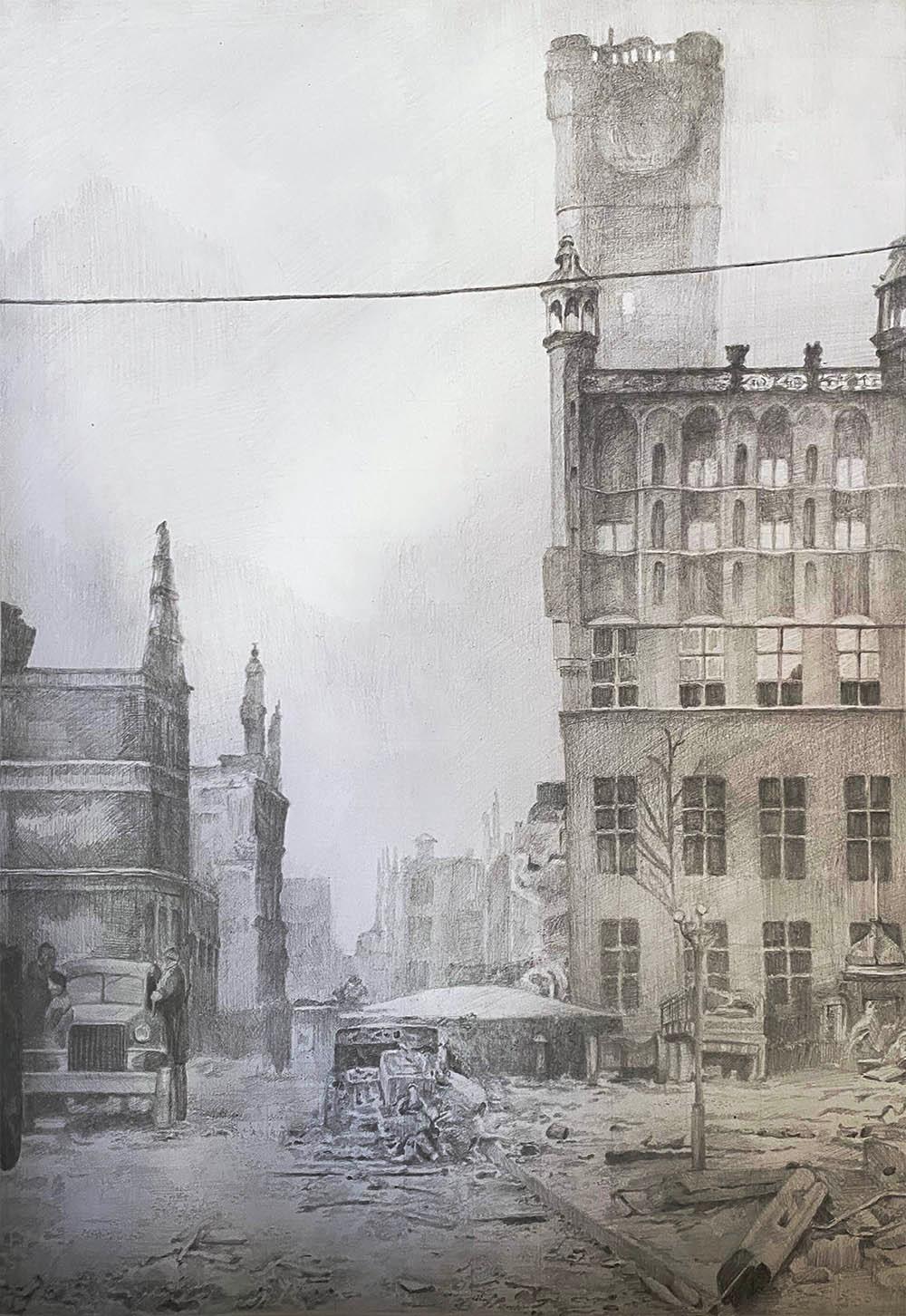 Gabriela Bieniek, Ratusz, rysunek ołówkiem