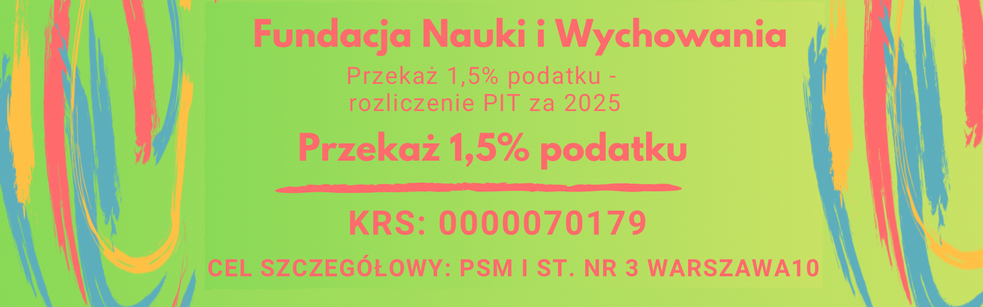 grafika z zachętą do przekazania 1,5% podatku