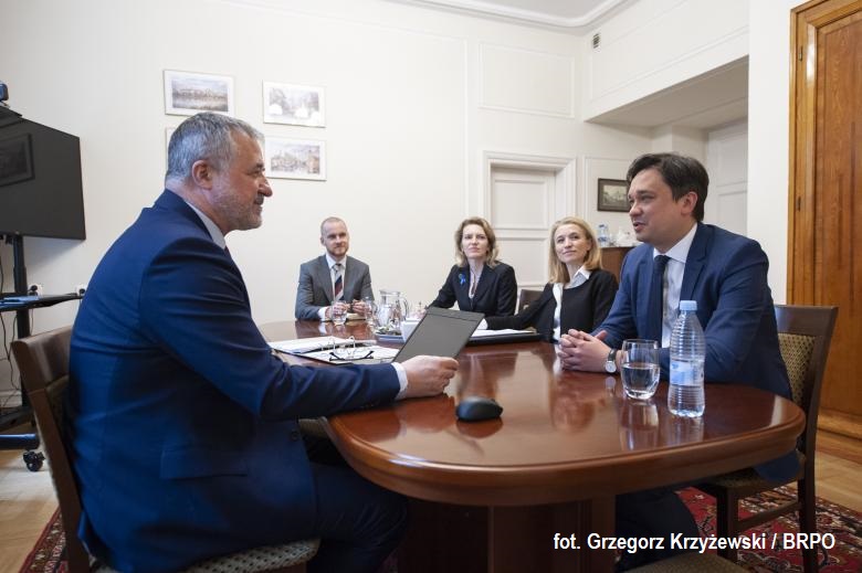 Zdjęcie ze Spotkania Marcina Wiącka z Głównym Geodetą Kraju, fot. Grzegorz Krzyżewski/BRPO