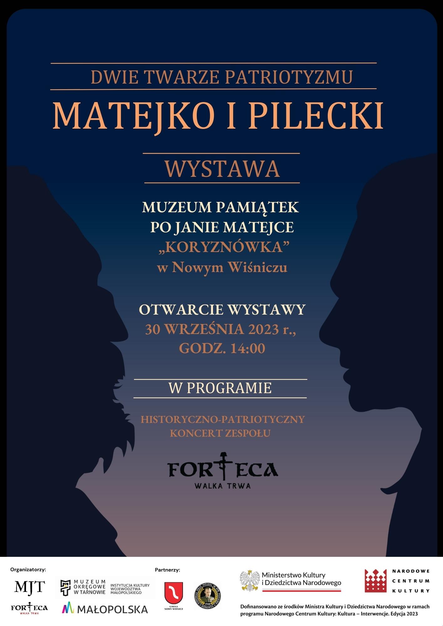 Plakat wystawy "Dwie twarze patriotyzmu - Matejko i Pilecki"