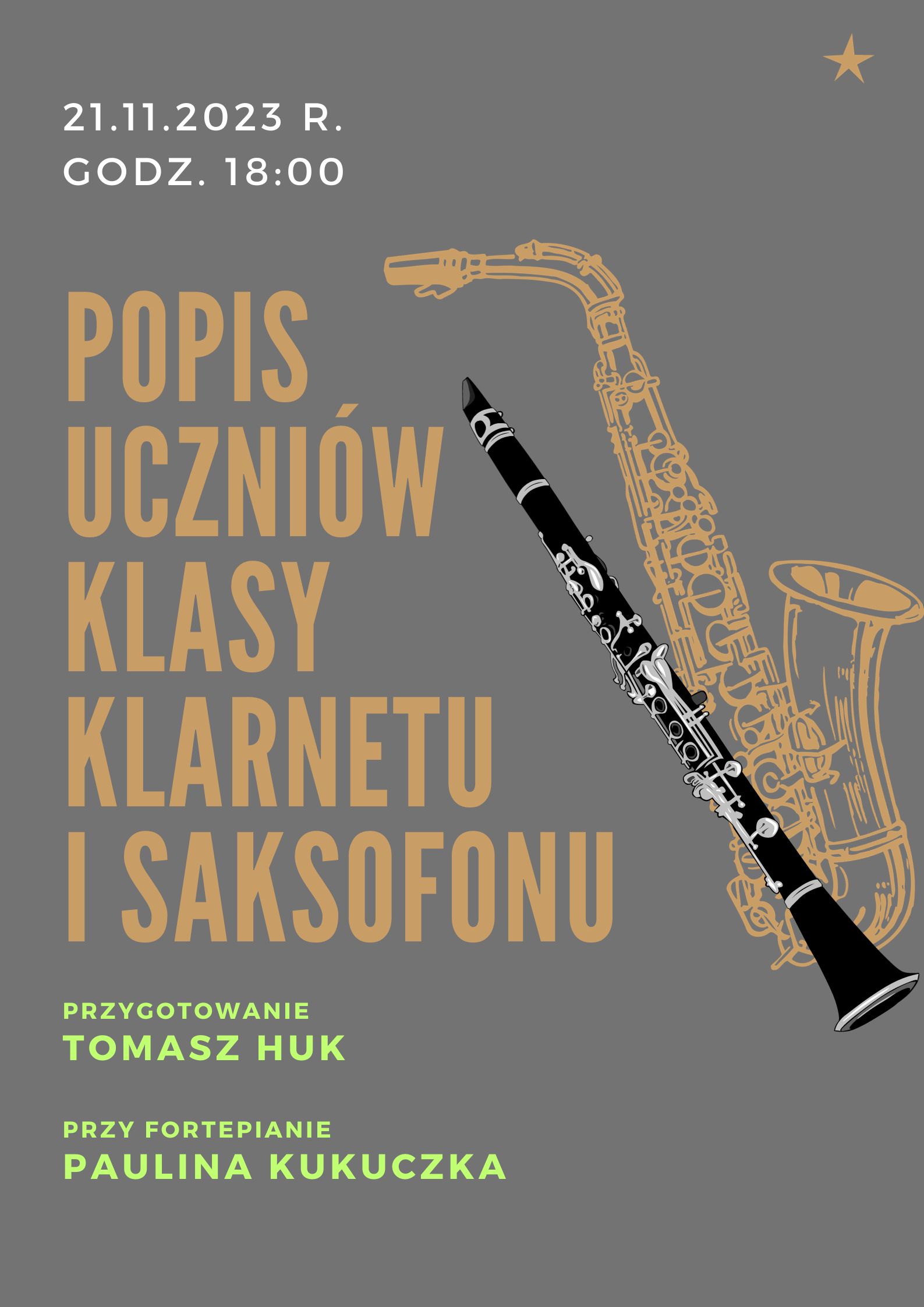 popis uczniów klasy klarnetu i saksofonu