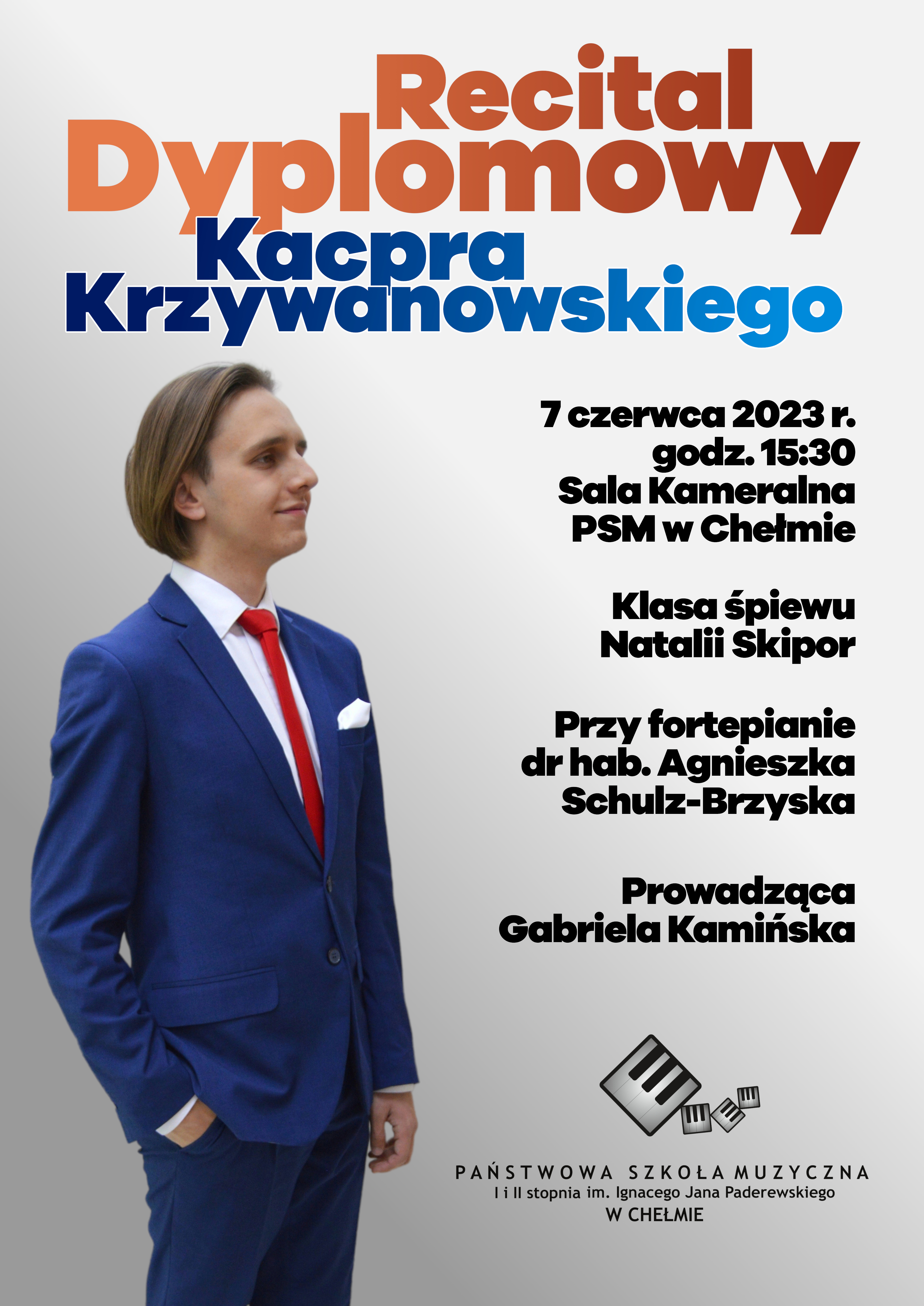 plakat recital Kacper Krzywanowski 07.06.2023