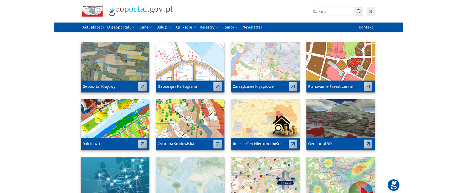 zrzut strony głównej www.geoportal.gov.pl