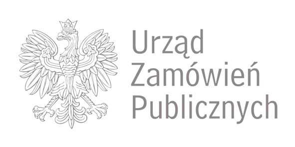 Po lewej stronie orzeł w koronie, po prawej napis Urząd Zamówień Publicznych