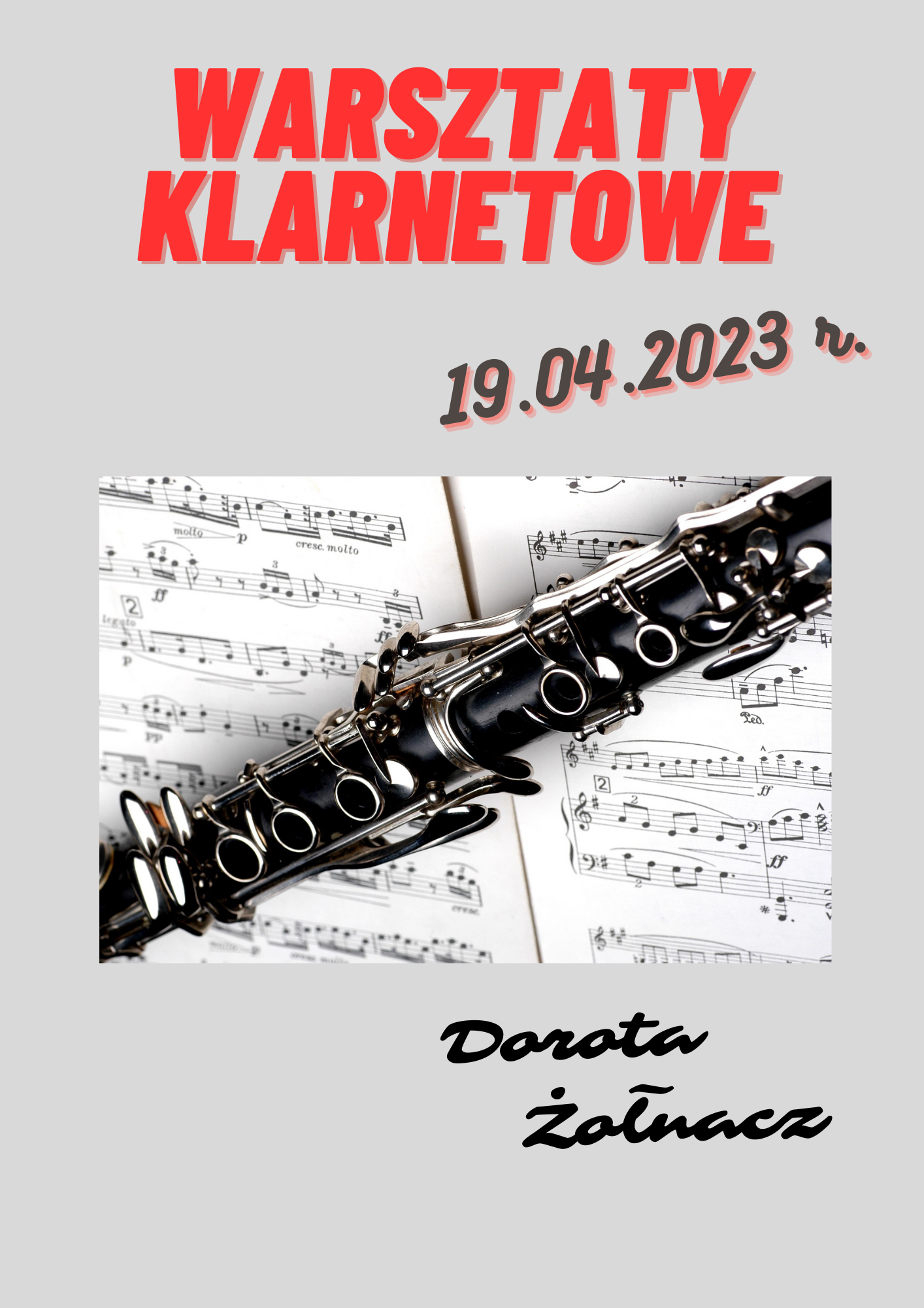 Warsztaty klarnetowe 19.04.2023 r. prowadząca Dorota Żołnacz