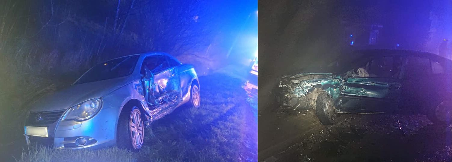 Wypadek drogowy w miejscowości Kotuń, fot. OSP Kotuń.