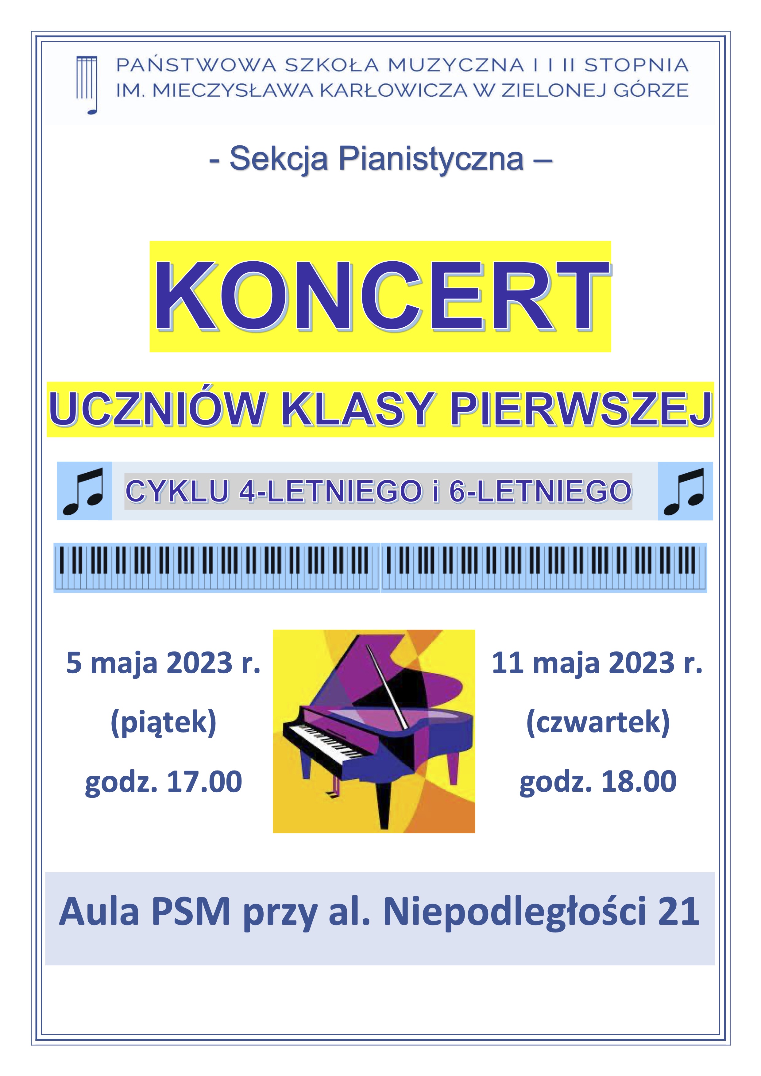 Koncert uczniów klasy 1