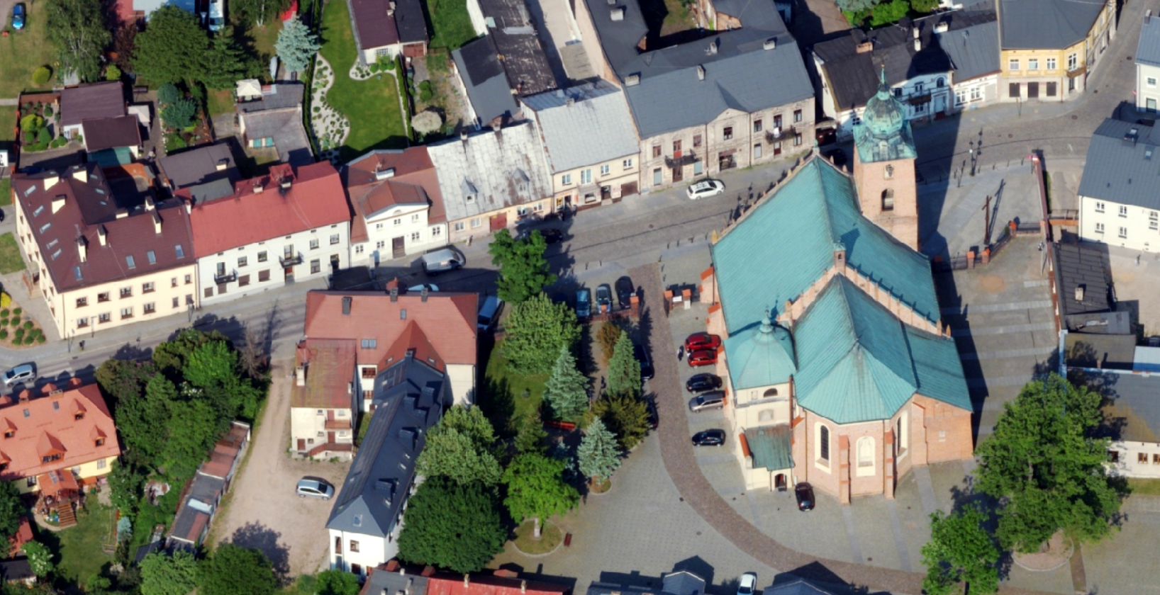 fragment zdjęcia lotniczego ukosnego dla m. Sieradz