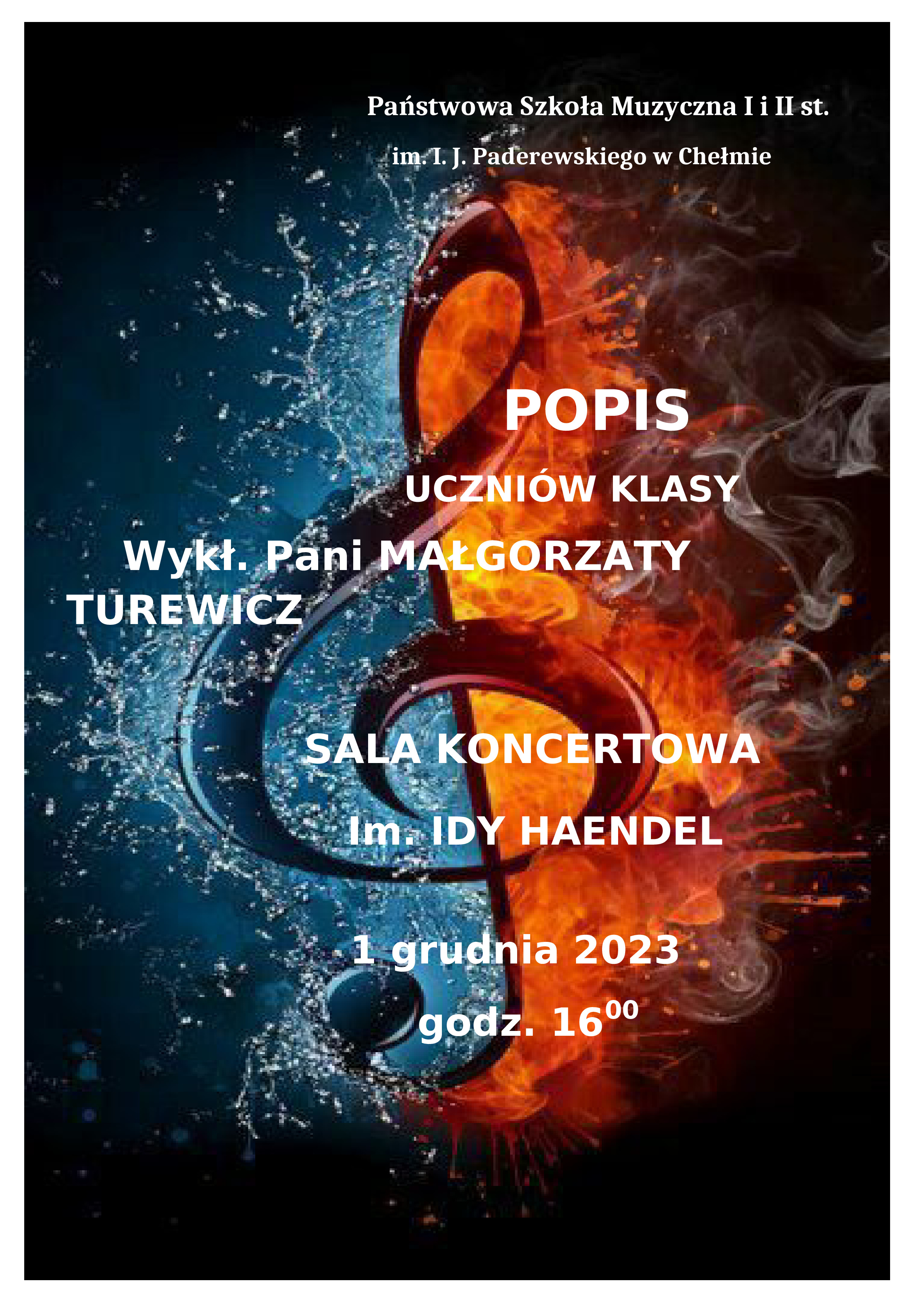 popis klasy fortepianu Małgorzaty Turewicz 01.12.2023