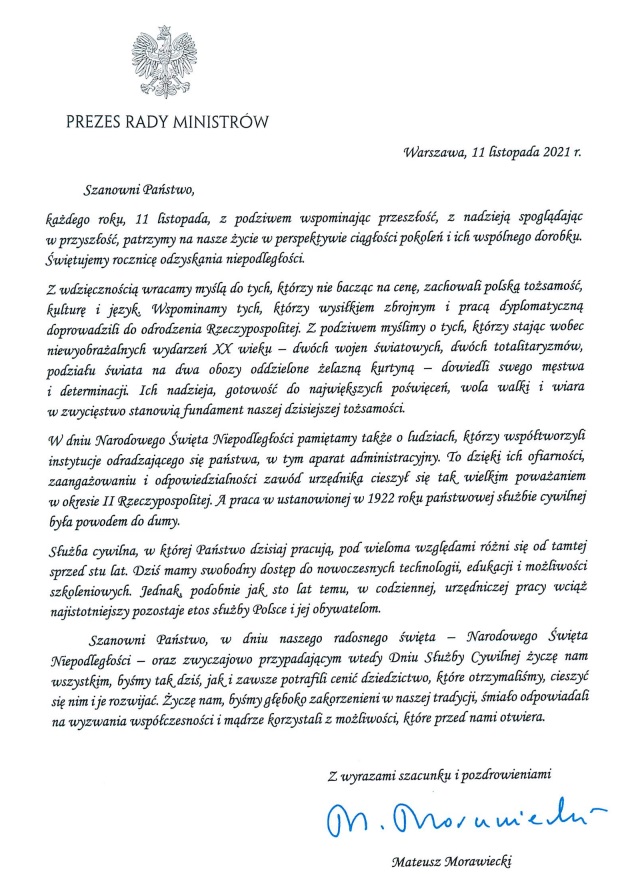 List Prezesa Rady Ministrów