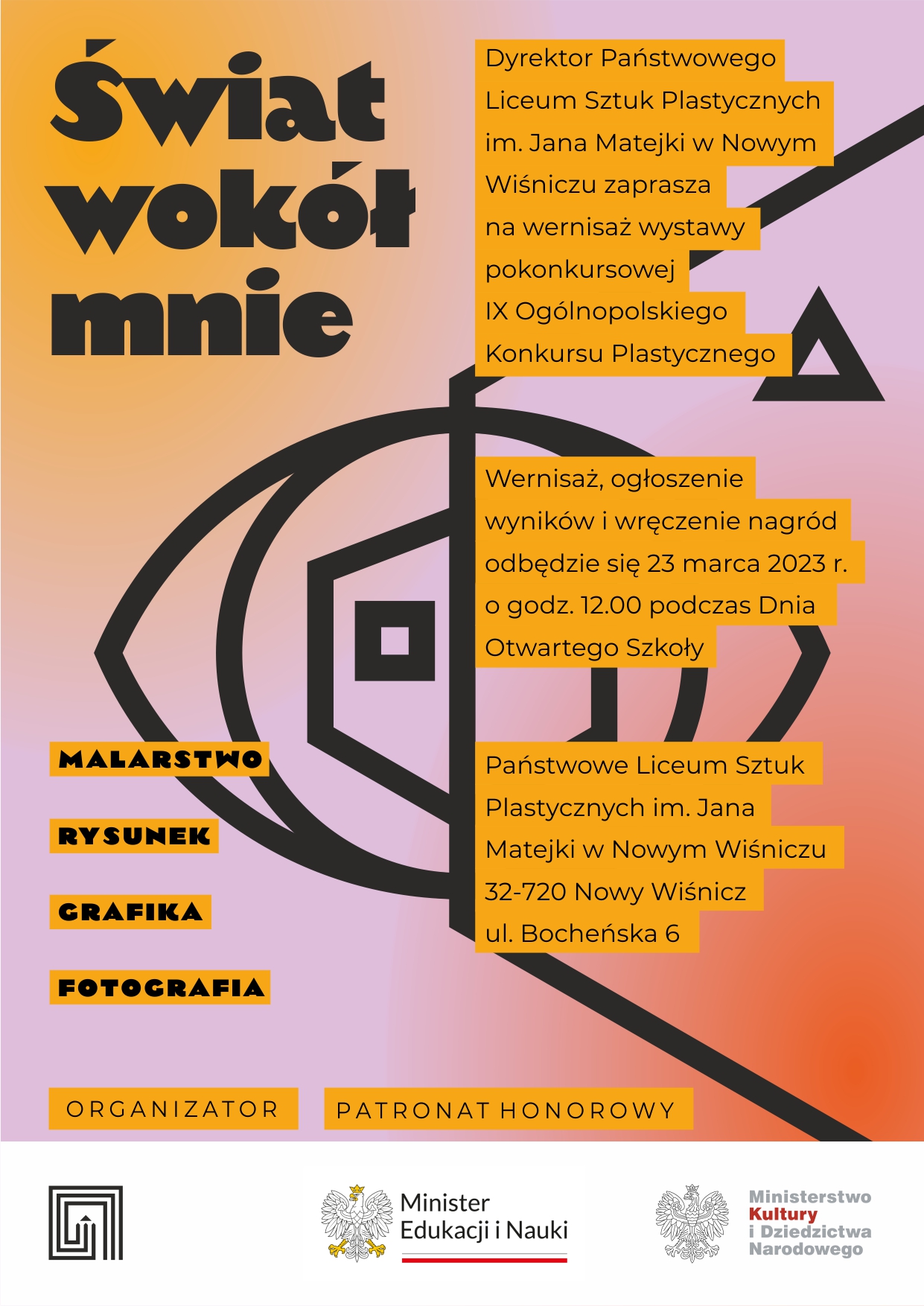 Zaproszenie na wernisaż IX Ogólnopolskiego Konkursu "Świat wokół mnie"