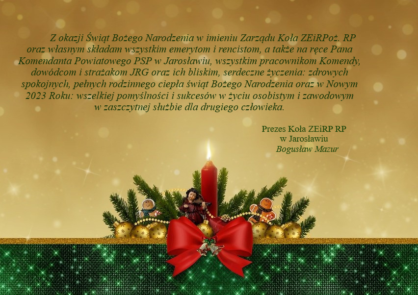 Życzenia Prezesa Koła ZEiRP RP w Jarosławiu