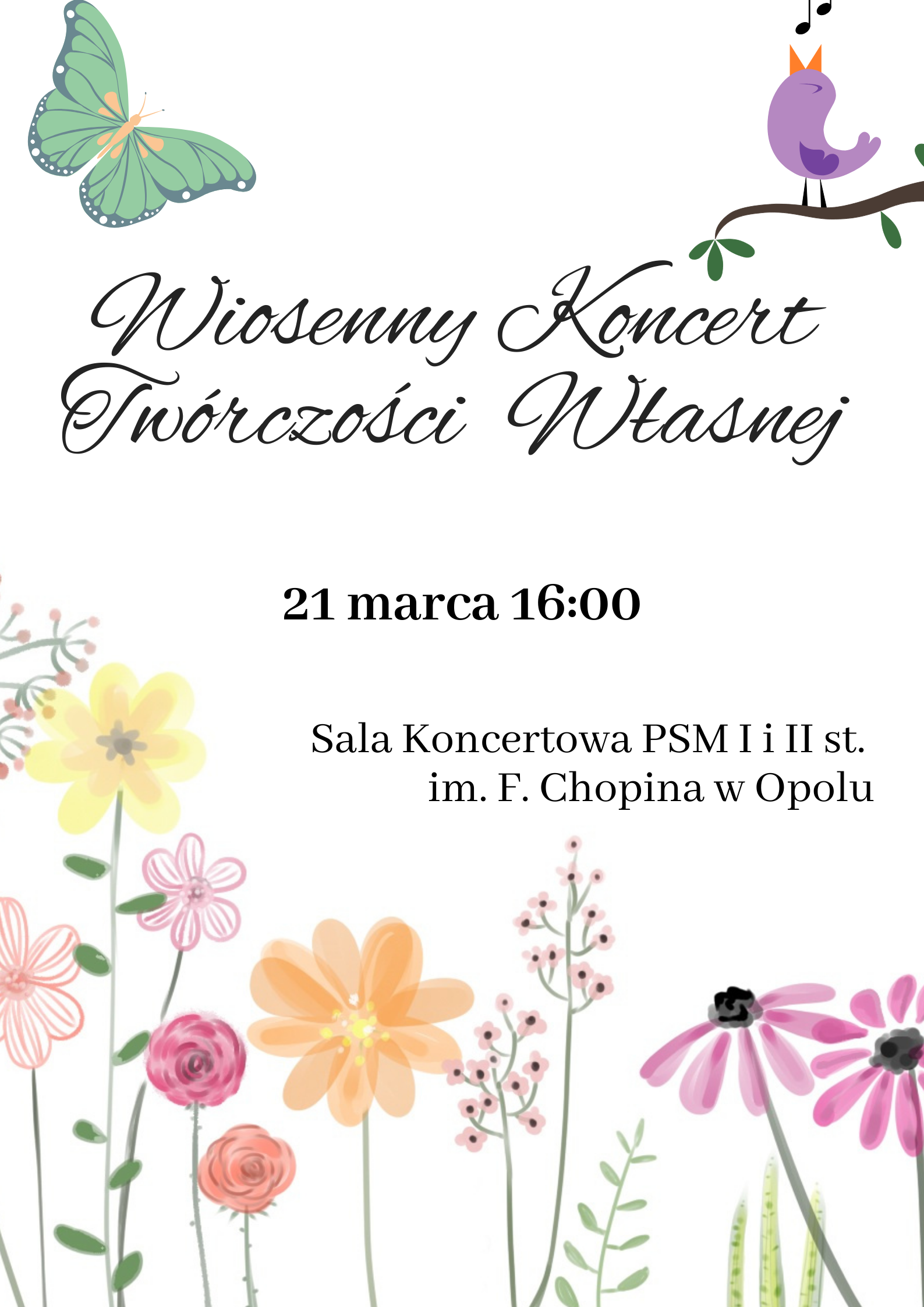 Plakat Koncertu Wiosennej Twórczości Własnej
