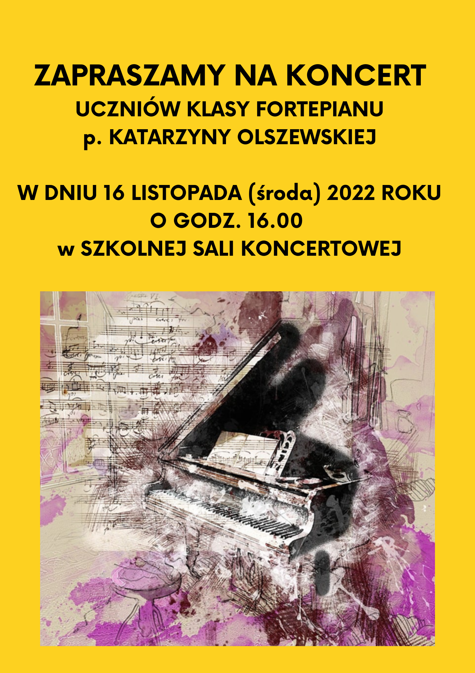 Koncert klasy fortepianu