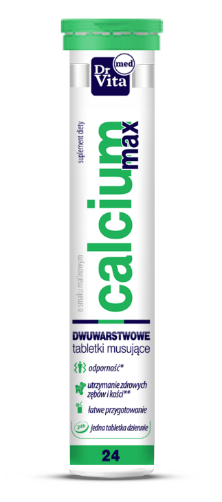 opakowanie DR VITA Calcium z Vitaminą C o smaku malinowym