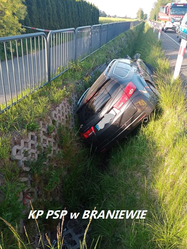 Zdarzenie drogowe z udziałem dwóch pojazdów osobowym – gm. Braniewo