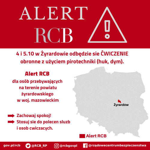 Alert RCB – 4-5.10 Żyrardów – ćwiczenia obronne