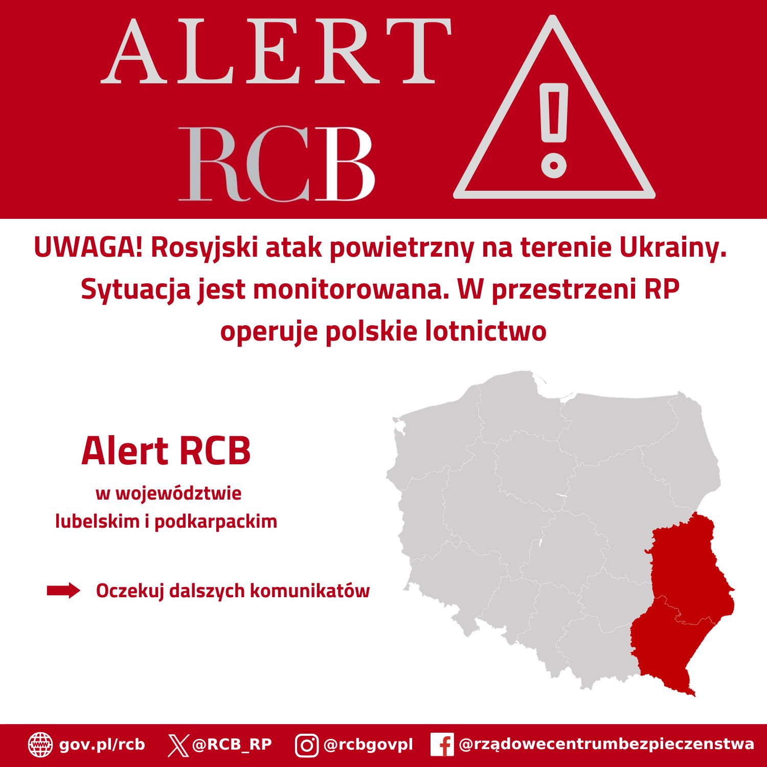 1. Atak na Ukrainie - operuje - podkarpackie i lubelskie