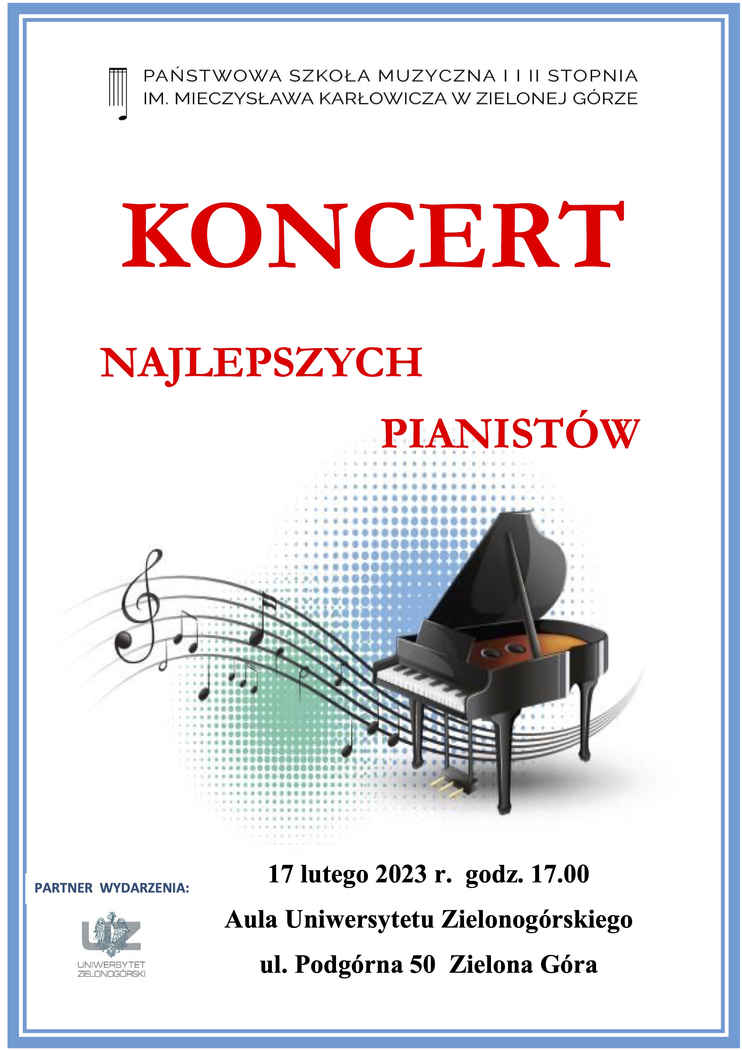 Grafika przedstawia afisz Koncertu Njlepszych Pianistów