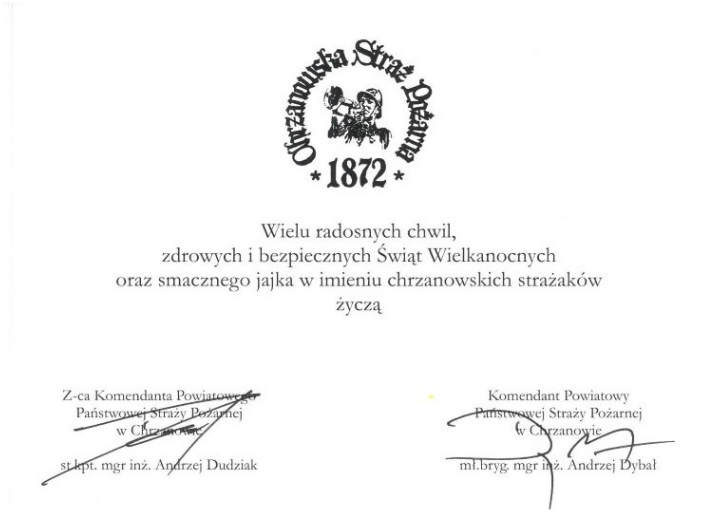 Życzenia KP PSP Chrzanów