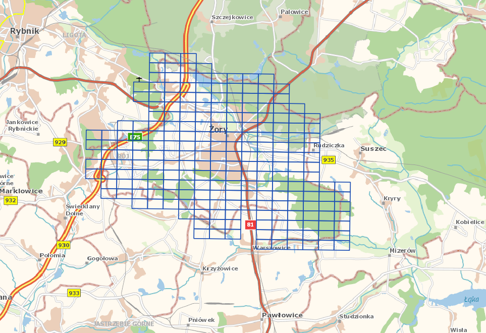 Ilustracja przedstawia zrzut ekranu z zasięgiem nowo przyjętych danych.