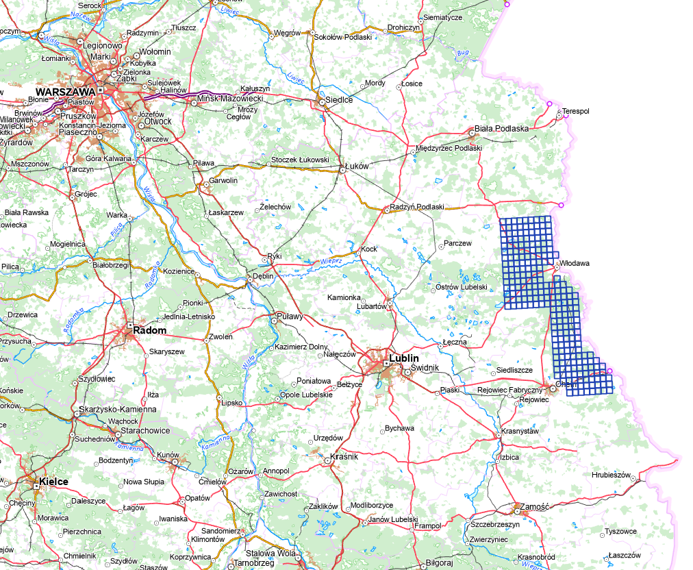 Ilustracja przedstawia zrzut ekranu z zasięgiem nowo przyjętych danych