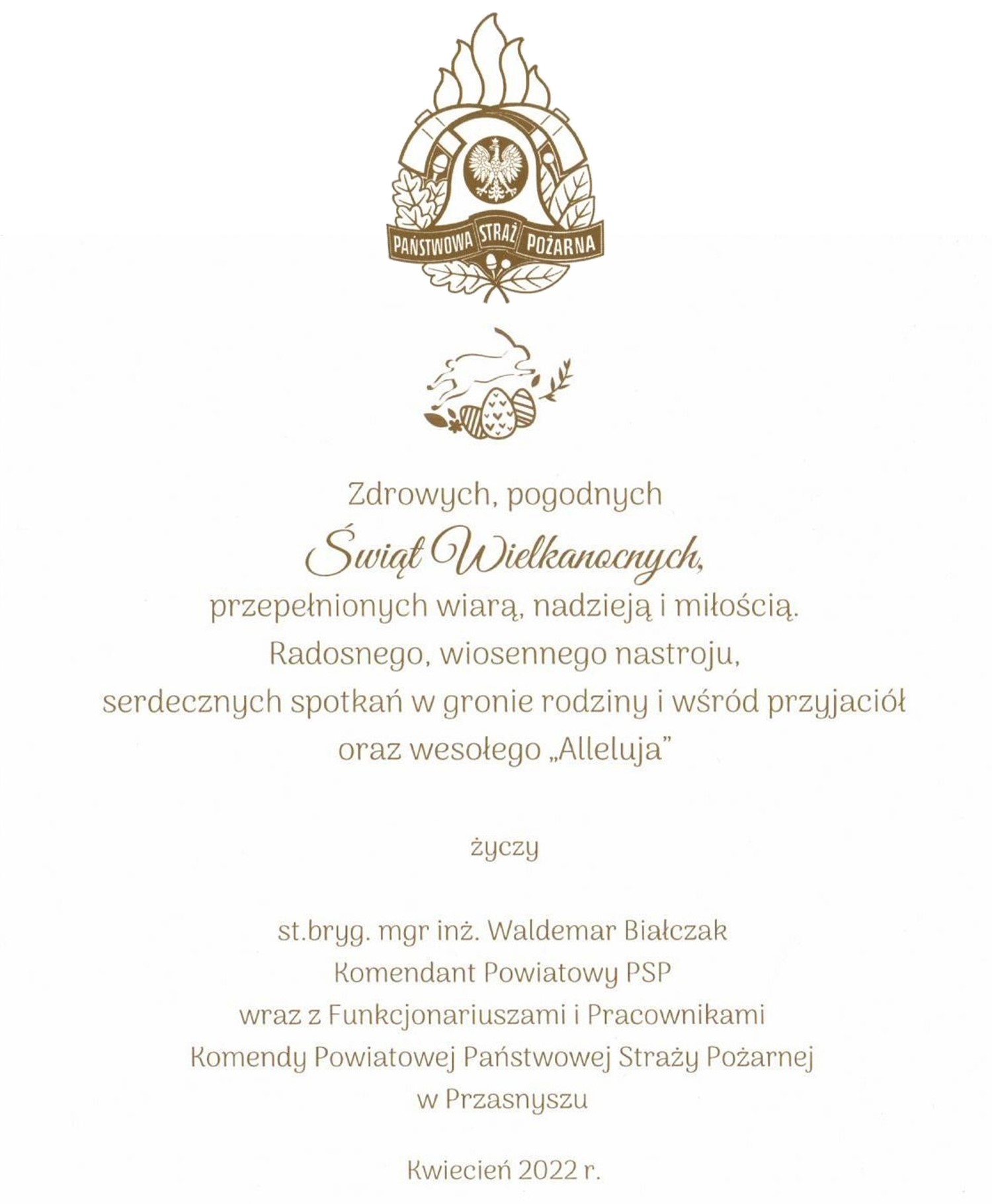 Życzenia Przasnyskich Strażaków