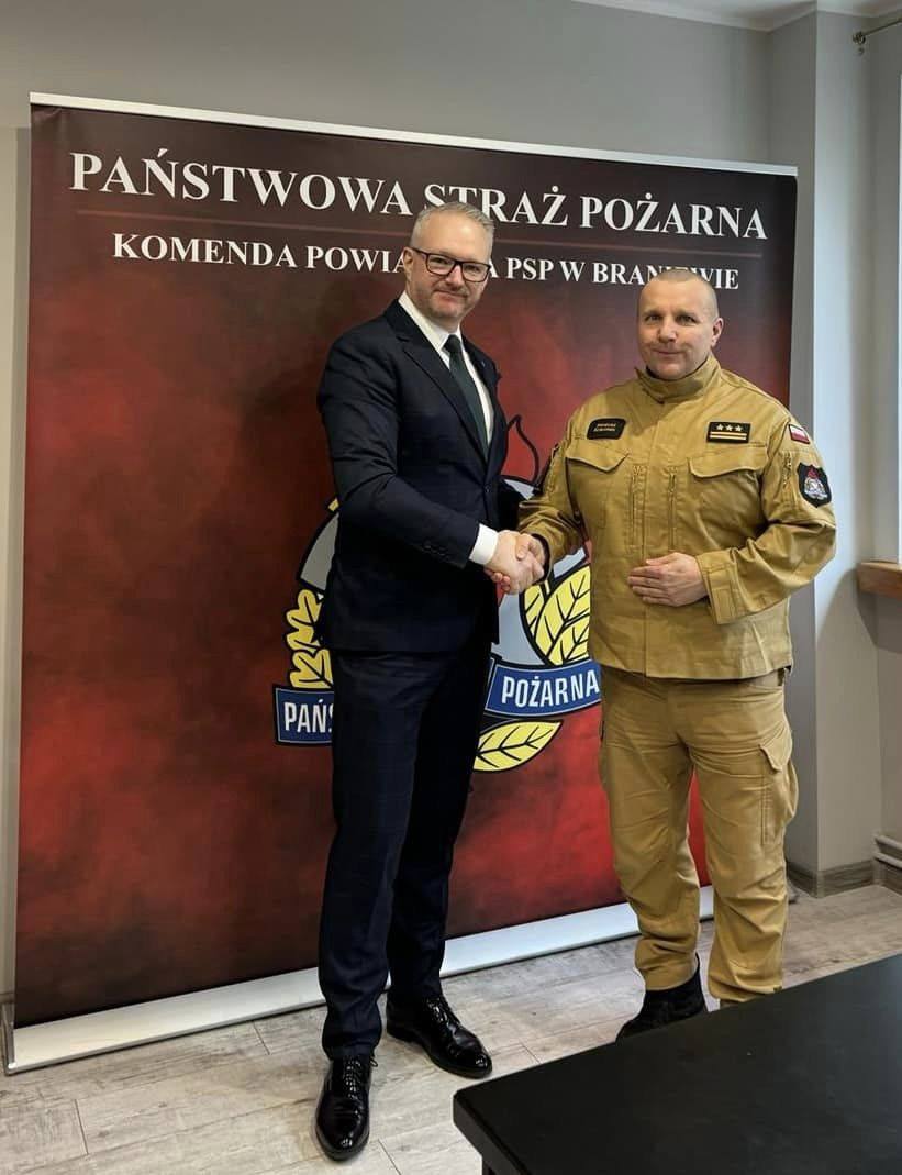 Wizyta Wojewody Warmińsko – Mazurskiego w KP PSP Braniewo 