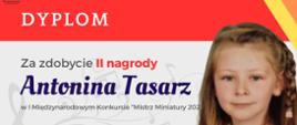 Dyplom laureata II miejsca w I Międzynarodowym Konkursie "Mistrz Miniatury 2023"