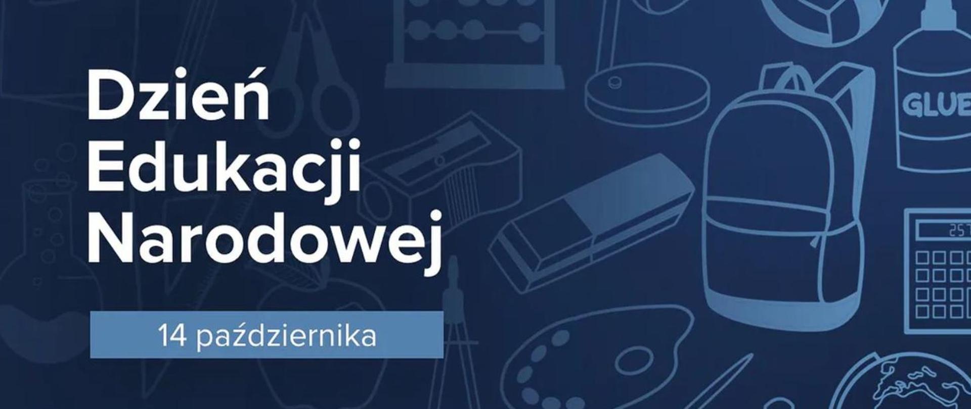grafika z napisem Dzień Edukacji Narodowej 14 października