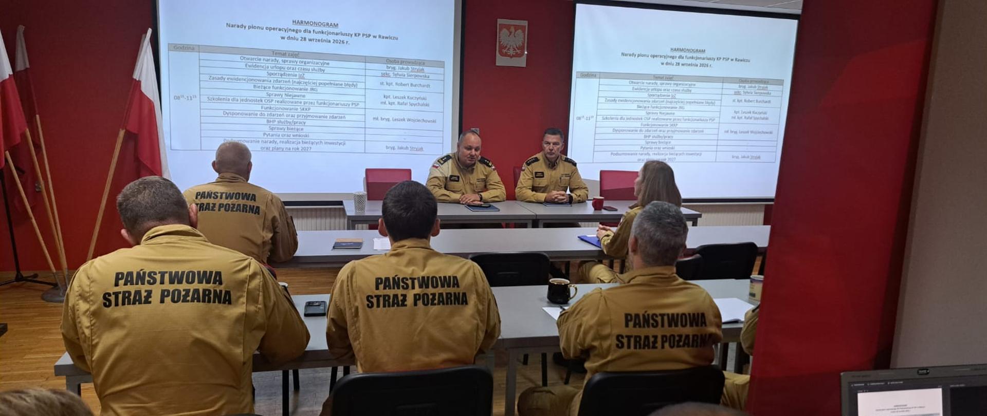 Odprawa pionu operacyjnego w Komendzie Powiatowej PSP w Rawiczu
