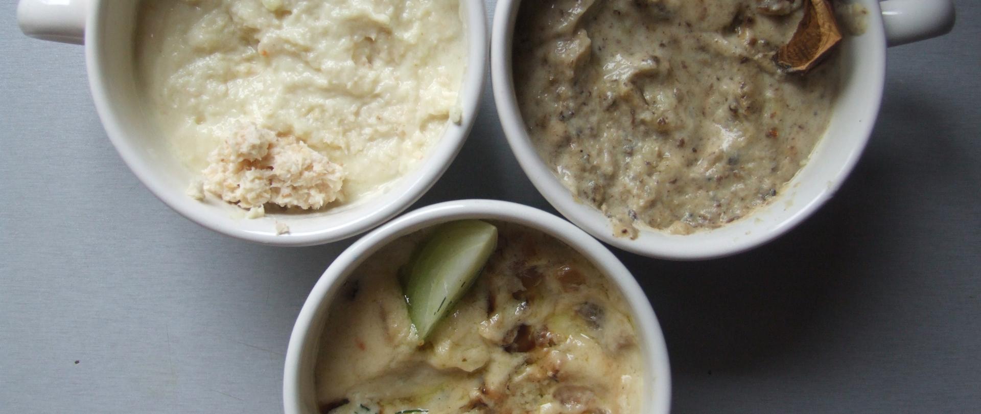 cieszyńskie sosy (moczki) krzónowy, grzybowy cebulowy