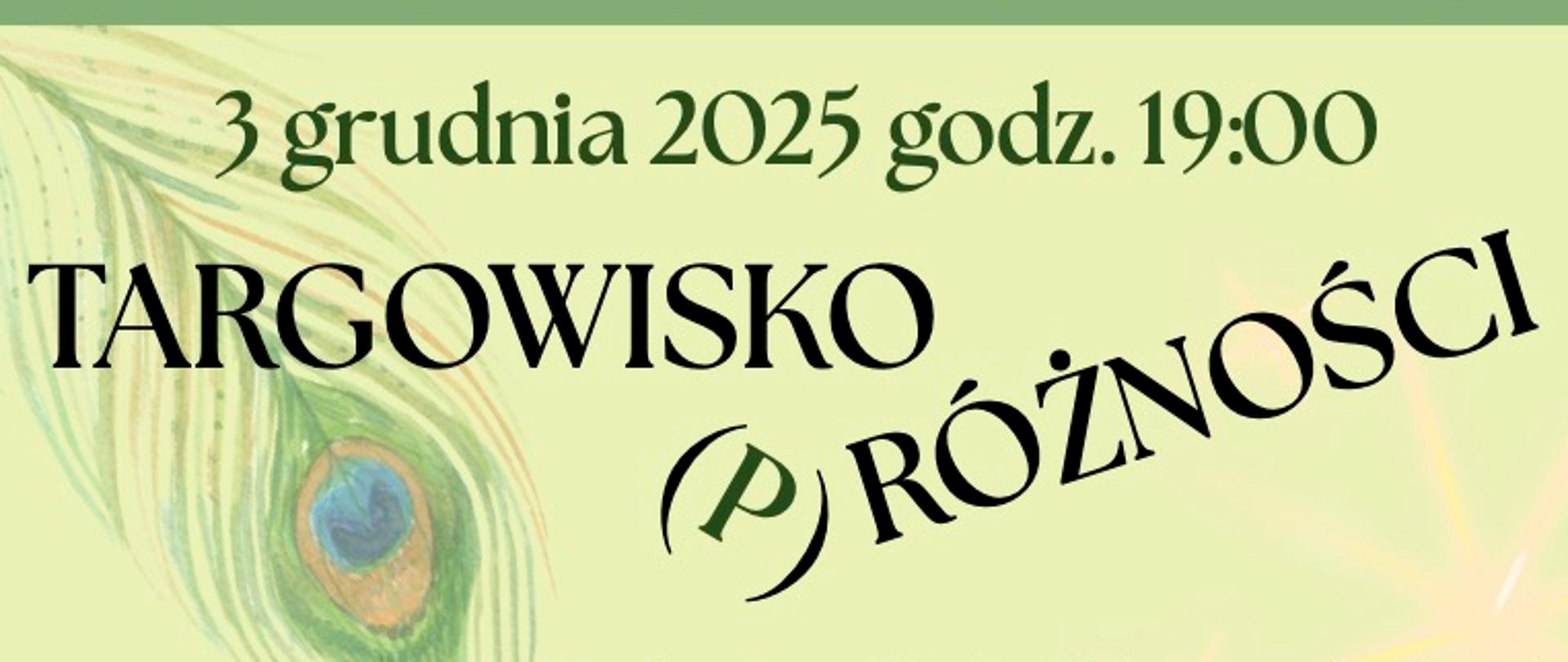 Afisz - 3.12.2025 - "Targowisko (p)różności" - koncert klasy wokalistyki estradowej Agnieszki Lipskiej