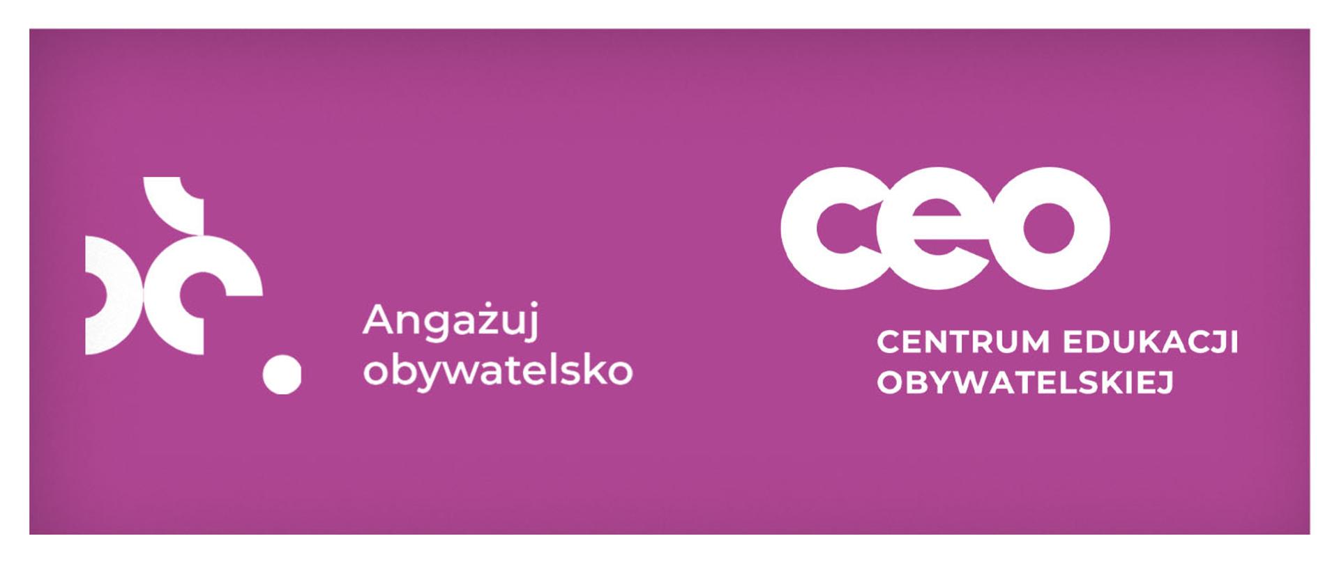 Festiwal Samorządów Uczniowskich - logotypy Centrum Edukacji Artystycznej oraz akcji Angażuj obywatelsko