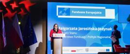 Na zdjęciu przemówienie Sekretarz Stanu Małgorzaty Jarosińska-Jedynak.