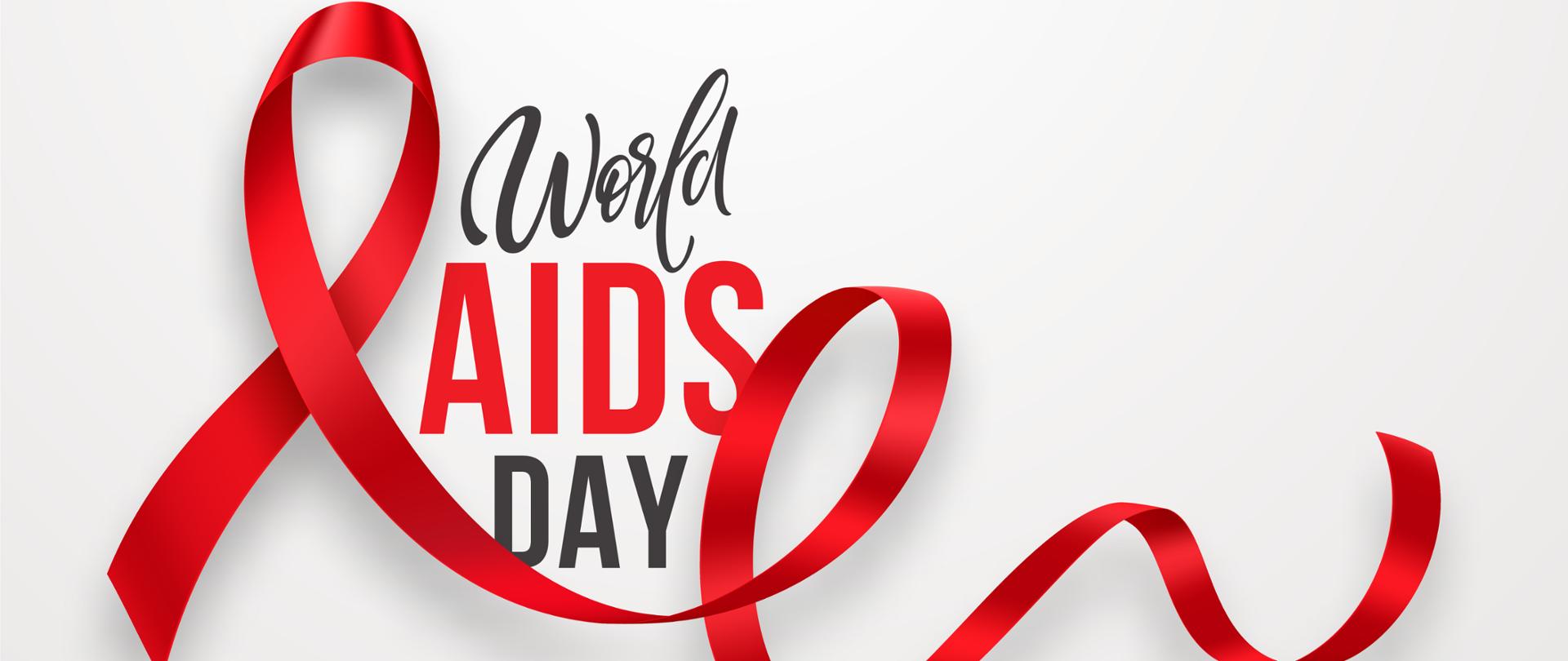 December 1 is World AIDS Day. A realistic red ribbon against AIDS. Hiv Prevention Month. Vector illustration EPS10