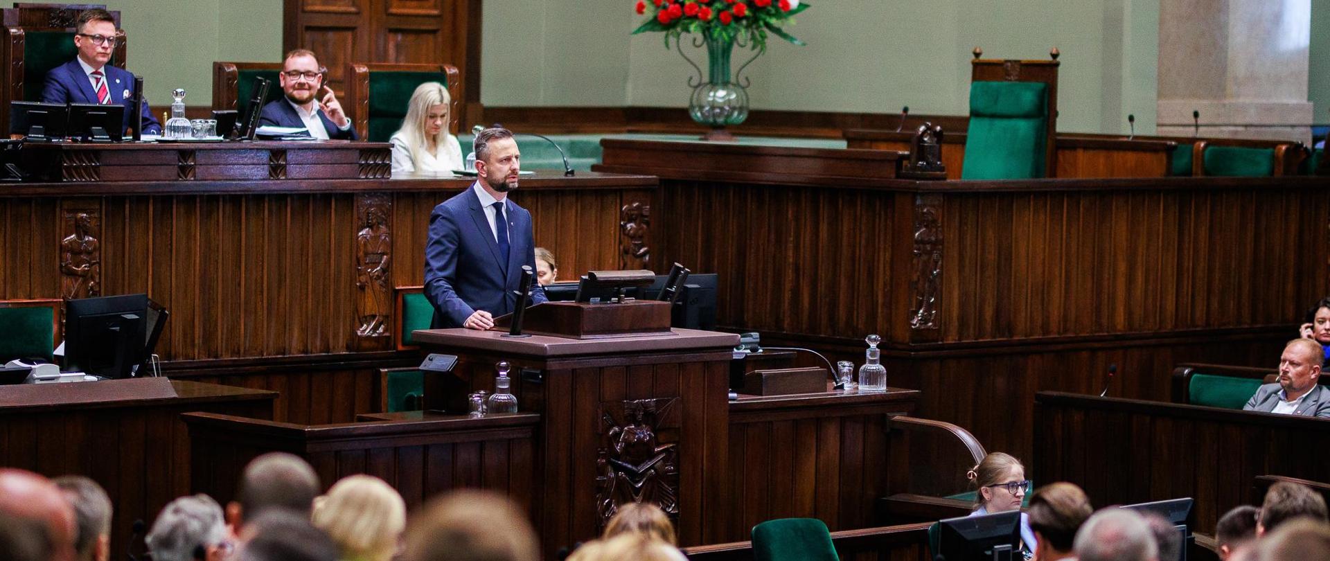 22 maja 2024 r. Władysław Kosiniak-Kamysz wygłosił w Sejmie informację w sprawie stanu bezpieczeństwa RP. Fot. Krzysztof Niedziela/CO MON