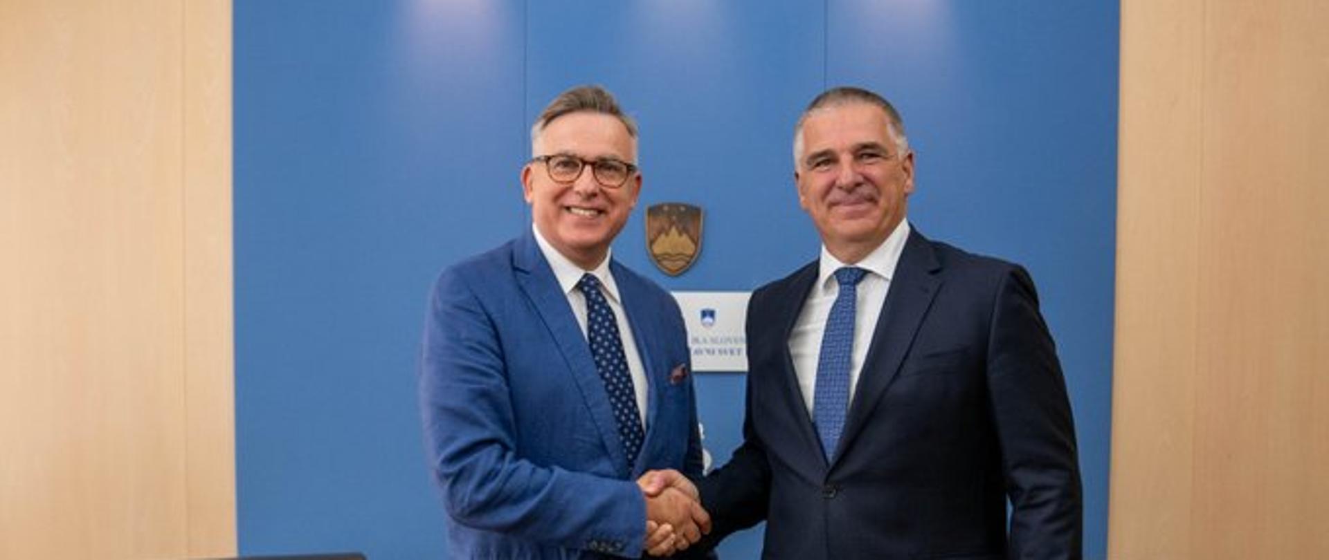 Spotkanie Ambasadora RP Krzysztofa Olendzkiego z Przewodniczącym Rady Państwowej RSI Marko Lotričem na temat konferencji lotnisk Europy Środkowej