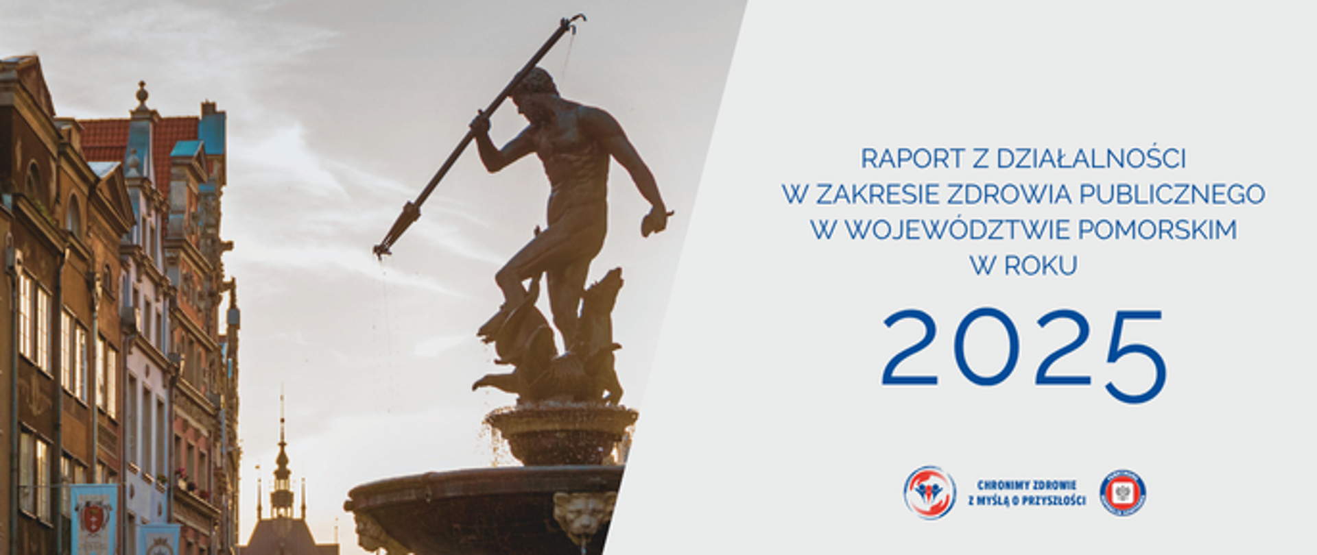 Banner dotyczący raportu z działalności w zakresie zdrowia publicznego w województwie pomorskim w roku 2025