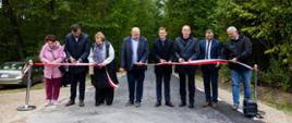 Otwarcie wyremontowanej drogi gminnej prowadzącej do Łukawicy w gminie Poświętne