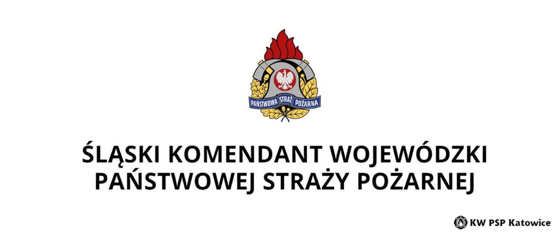 Zdjęcie przedstawia logo Śląskiego Komendanta Wojewódzkiego PSP w Katowicach.