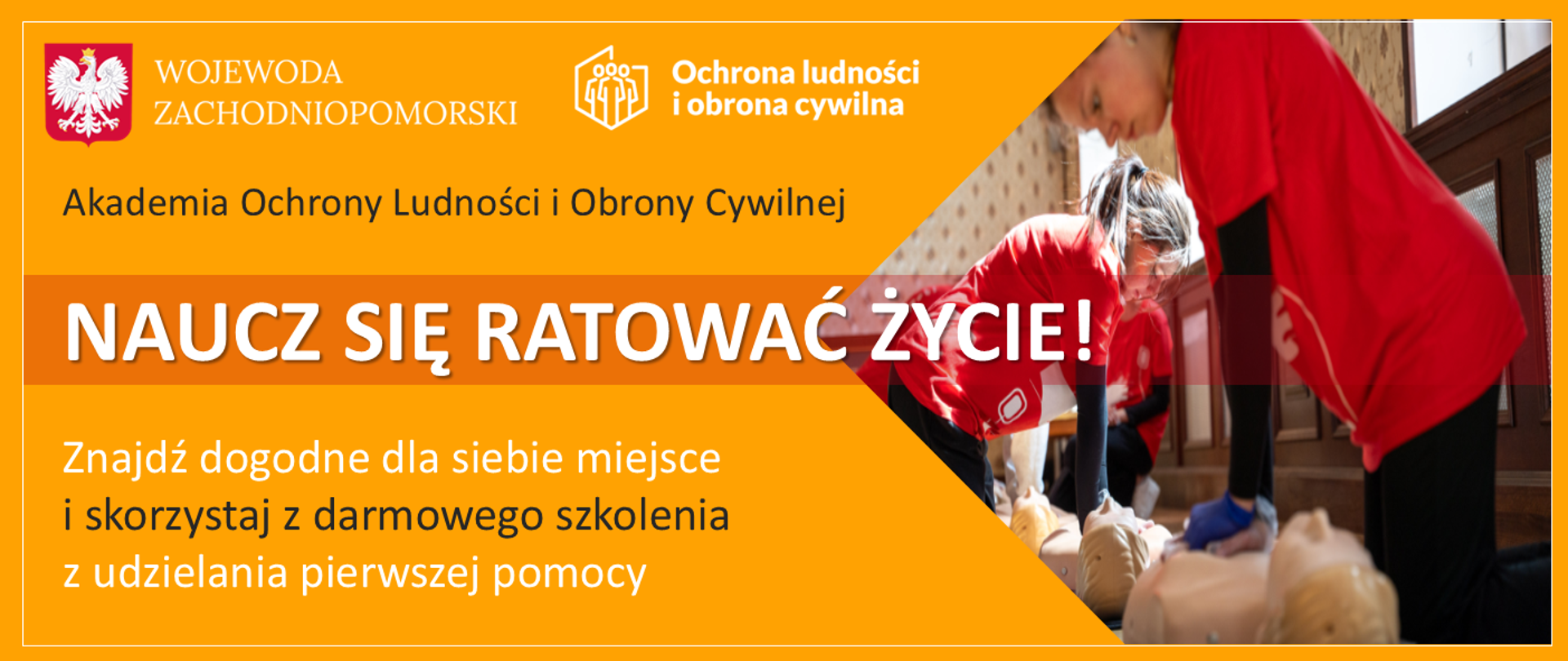 znajdź dogodne dla siebie miejsce i skorzystaj z darmowego szkolenia z udzielania pierwszej pomocy